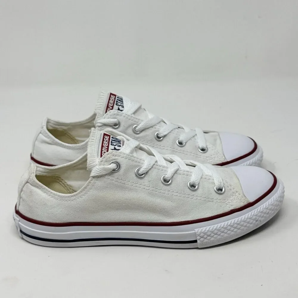 Converse All Star Sneakers Kids Juniors Size 3 White Low Top Canvas Shoes